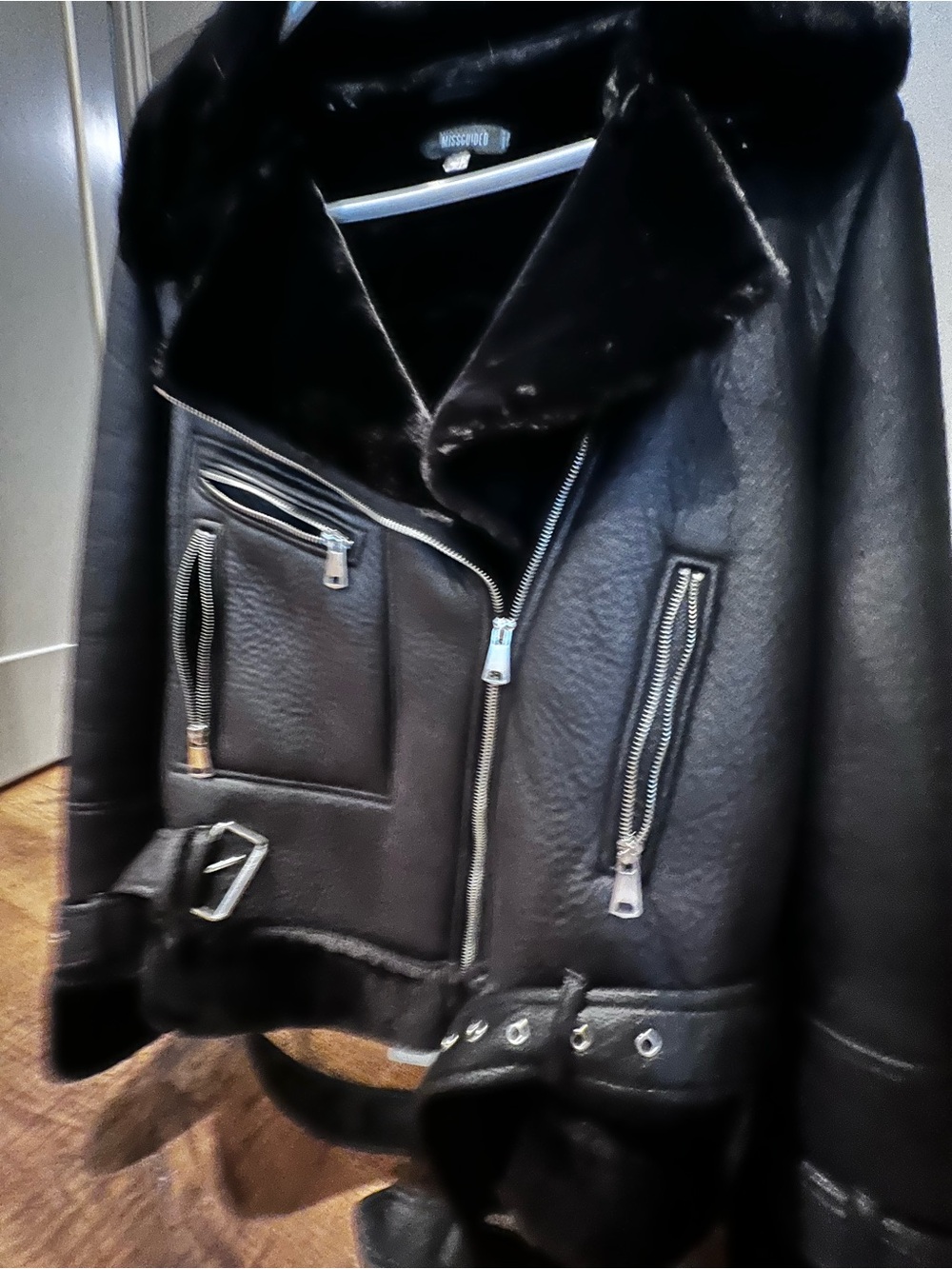 Missguided Black Jacket with Silver Label Detail - Picture 2 of 4